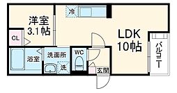 Jack nisshinI 2階1LDKの間取り