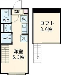 Ａｖｅｎｉｒ 上石神井 2階ワンルームの間取り