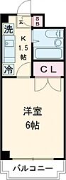 メビウスセイワ 3階1Kの間取り