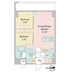 ＬＩＭＥ　ＲＥＳＩＤＥＮＣＥ　ＫＡＷＡＧＵＣＨＩ　ＥＡＳＴ 6階2LDKの間取り