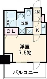 ドゥーエ幡ヶ谷 15階1Kの間取り