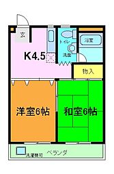 レジデンスオザック 5階2Kの間取り