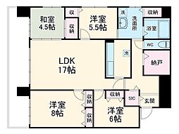 ル・パルクメゾン蒔田 7階4SLDKの間取り