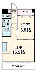 ロイヤル覚王山 4階1LDKの間取り