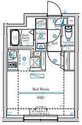 Mind　Kamata 4階ワンルームの間取り