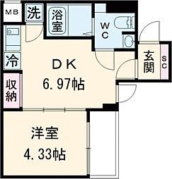 ビバリーホームズ石神井台 3階1DKの間取り