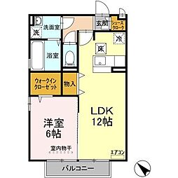 ベルソフィアC 1階1LDKの間取り