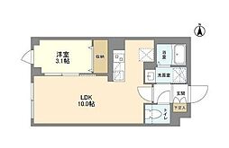 ウェルスクエア笹塚II 1階1LDKの間取り