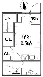 ダンズM中野 1階ワンルームの間取り