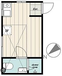 Ｗｅｌｌ−ｂ薬師別館 2階ワンルームの間取り
