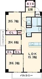 デラーノ 5階3LDKの間取り