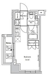 ザ・パークハビオ蕨 7階ワンルームの間取り