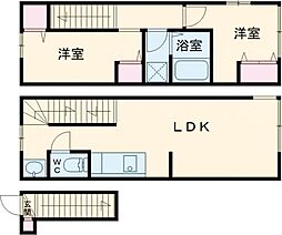 ソルナクレイシア三鷹II 2階2LDKの間取り