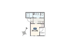 MOMO HOUSE東村山 1階1Kの間取り