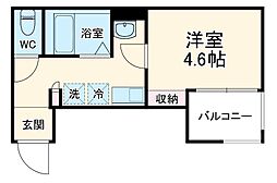 MOMO HOUSE東村山 2階1Kの間取り