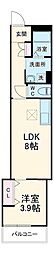 ペルル穴川 1階1LDKの間取り