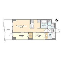 アルファコート曳舟2 6階2LDKの間取り