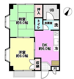 アーヴァインハイム 2階2DKの間取り