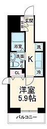 リブリ・エフ 5階1Kの間取り