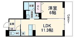 グランヴィル 3階1LDKの間取り