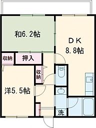 Ｉ・Ｆビル 2階2DKの間取り