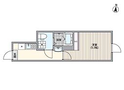 マーレ十条 1階1Kの間取り