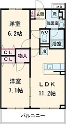 ＳＹＮＣＨＲＯＮＩＣＩＴＹ　Ｍｕｓａｓｈｉｎｏ 4階2LDKの間取り