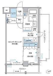 プラネソシエ大森山王 5階1LDKの間取り