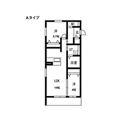 千種区御影町1丁目新築マンション 3階2LDKの間取り