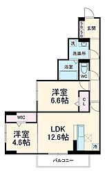 （仮）D-ROOM八幡町 3階2LDKの間取り