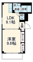 京橋オリエンタルキューブ 4階1LDKの間取り