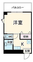 ライトハウス多摩川 3階1Kの間取り