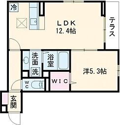 Asset-Court曙町 1階1LDKの間取り