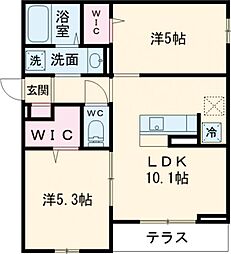 Asset-Court曙町 1階2LDKの間取り