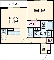 Asset-Court曙町 2階1LDKの間取り