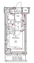 ラフィスタ品川ベイ 5階1Kの間取り