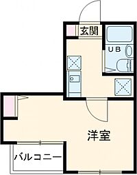 プレール明大前 2階1Kの間取り