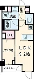 ルミーク北千住 3階1LDKの間取り