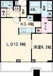 ステーションガーデンタワー 27階1LDKの間取り