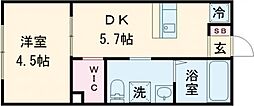 CERES八広 4階1DKの間取り