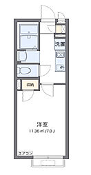 クレイノベル　ヴァレー 2階1Kの間取り