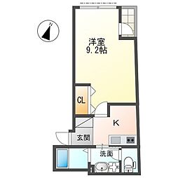ボス　バレーヒル 4階1Kの間取り