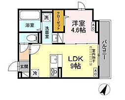 D-comodo深大寺北町 3階1LDKの間取り