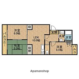グランドールメイセイ 3階3LDKの間取り