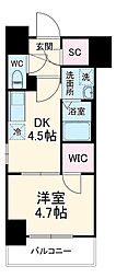 ワールドアイ大阪West Gate 7階1DKの間取り