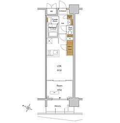 RJRプレシア東十条ガーデン 4階1LDKの間取り