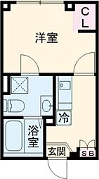 リバース笹塚 4階1Kの間取り