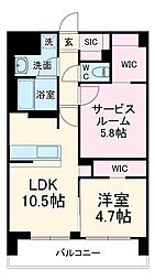 Mimosa北朝霞 5階2LDKの間取り