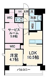 Mimosa北朝霞 4階2LDKの間取り