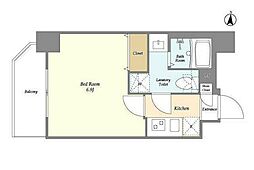 アルファコート蕨7 5階1Kの間取り